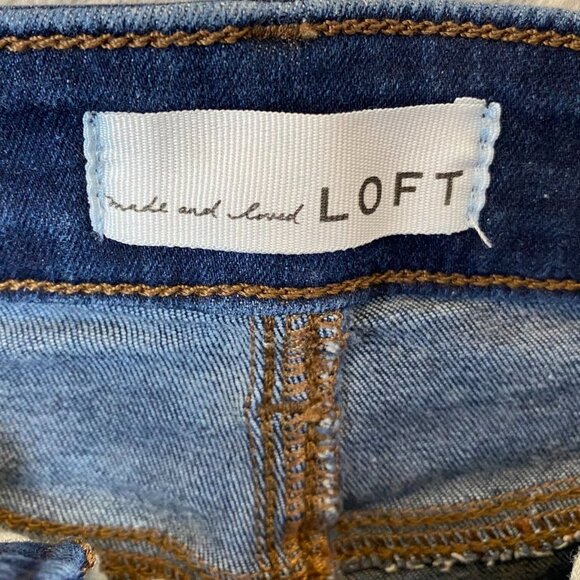 Loft Womens Jeans Size 25/0 High Waist Skinny Classic Button Fly Blue Denim - Picture 7 of 13